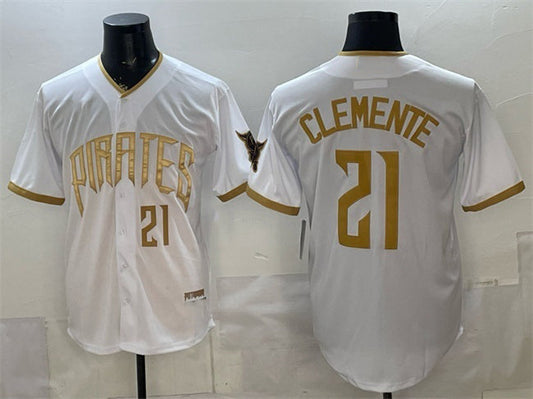 Pittsburgh Pirates #21 Roberto Clemente White 2026 City Connect Stadium Stitched Baseball Jersey