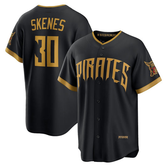 Pittsburgh Pirates #30 Paul Skenes Black 2026 City Connect Stadium Stitched Baseball Jersey