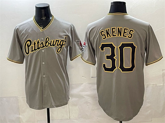 Pittsburgh Pirates #30 Paul Skenes Gray Limited Stitched Baseball Jersey