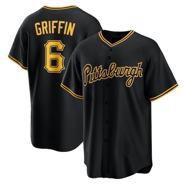 Pittsburgh Pirates #6 Konnor Griffin Black Alternate Replica Baseball Jersey