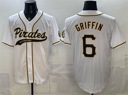 Pittsburgh Pirates #6 Konnor Griffin White Cool Base Stitched Baseball Jersey