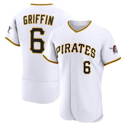 Pittsburgh Pirates #6 Konnor Griffin White Home Authentic Stitched Baseball Jersey