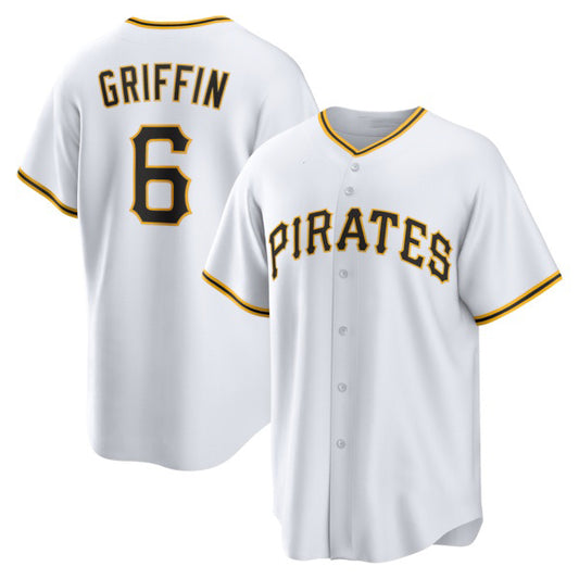 Pittsburgh Pirates #6 Konnor Griffin White Home Replica Stitched Baseball Jersey