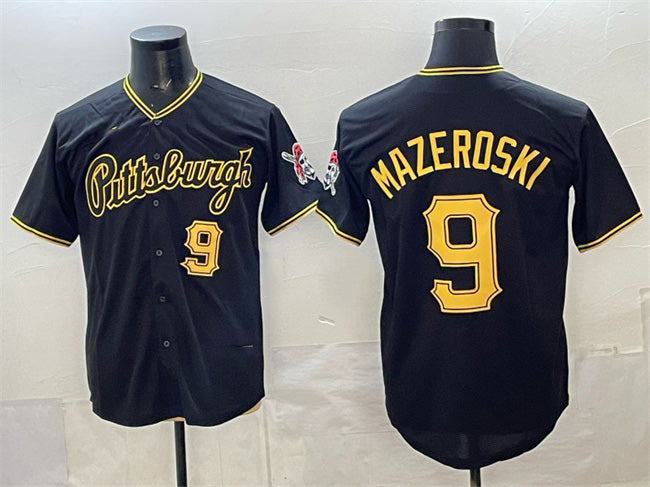 Pittsburgh Pirates #9 Bill Mazeroski Black Limited Stitched Baseball Jersey