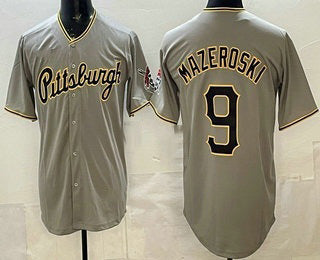 Pittsburgh Pirates #9 Bill Mazeroski Grey Limited Stitched Baseball Jersey