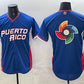 Puerto Rico Baseball Blue 2026 World Baseball Classic Big Logo Road Stadium Stitched Baseball Jersey