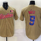 Puerto Rico Baseball #9 Javier Baez Tan 2023 World Baseball Classic Stitched Baseball Jersey