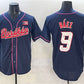 Puerto Rico Baseball #9 Javier Báez Navy 2023 World Baseball Classic Stitched Baseball Jersey
