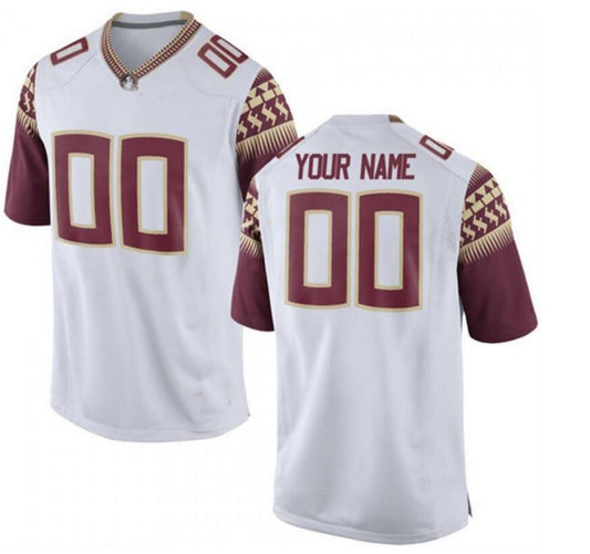 Custom F.State Seminoles Pick-A-Player NIL Replica Football Jersey white Garnet American Stitched College Jerseys