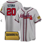 Atlanta Braves #20 Marcell Ozuna Gray Alternate Jersey Stitches Baseball Jerseys