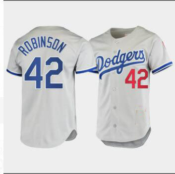 Los Angeles Dodgers #42 Jackie Robinson Gray Mitchell & Ness Authentic 1955  Home Jersey Cray Baseball Jerseys