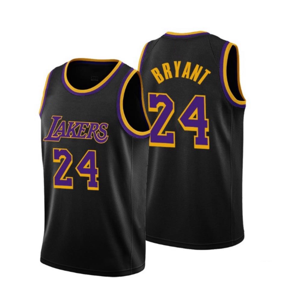 LA.Lakers #24 Kobe Bryant City Edition Swingman Jersey Black Stitched American Basketball Jersey