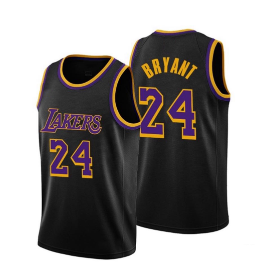 LA.Lakers #24 Kobe Bryant City Edition Swingman Jersey Black Stitched American Basketball Jersey