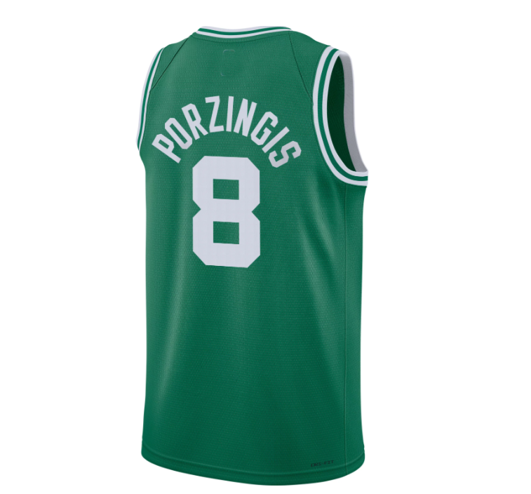 B.Celtics #8 Kristaps Porzingis Icon Jersey Green Stitched American Basketball Jersey