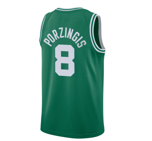 B.Celtics #8 Kristaps Porzingis Icon Jersey Green Stitched American Basketball Jersey
