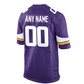 Custom MN.Vikings Purple Game Jersey Stitched Jerseys Football Jerseys