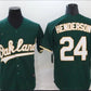 Oakland Athletics #24 Rickey Henderson Green Home Limited Stitched Baseball Jersey