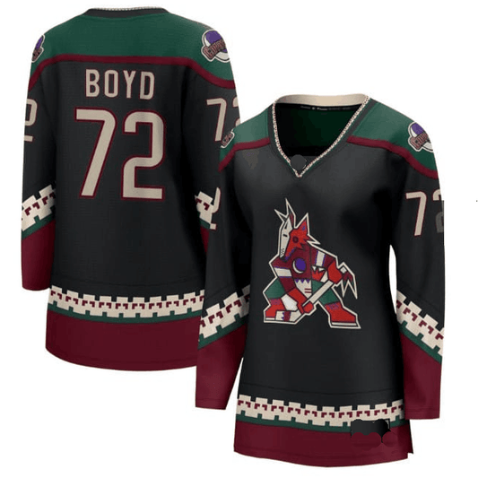 A.Coyotes #72 Travis Boyd Fanatics Home Breakaway Player Jersey - Black American Hockey Jerseys
