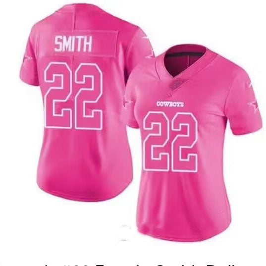 D.Cowboys #22 Emmitt Smith Pink Game Jersey Stitched American Football Jerseys