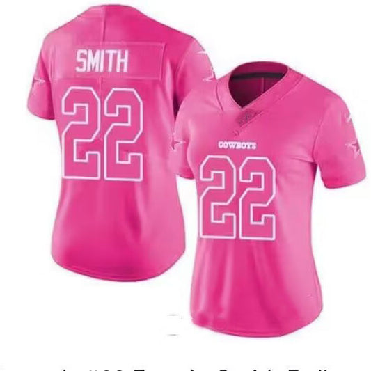 D.Cowboys #22 Emmitt Smith Pink Game Jersey Stitched American Football Jerseys