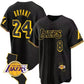 LA.Lakers Front #8 Back #24 Kobe Bryant With NO.2 And KB Patch Black Stitched American Basketball Jersey