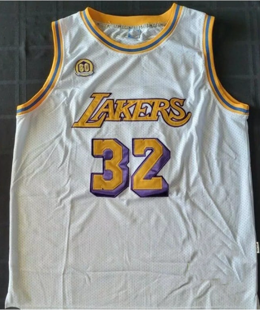 LA.Lakers #32 Magic Johnson Mitchell & Ness Cream 1984 Stitched American Basketball Jersey