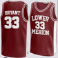 Lower Merion #33 Kobe Bryant Red High School Retro Stitched Basketball Jersey