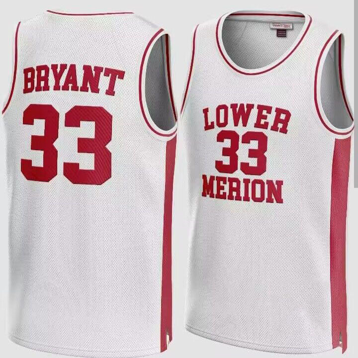 Lower Merion #33 Kobe Bryant White High School Retro Stitched Basketball Jersey
