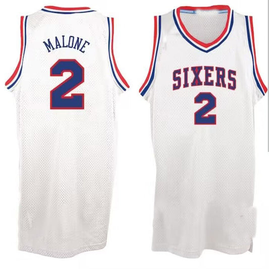 PH.76ers #2 Moses Malone Hardwood Classics Swingman Jersey - White American Basketball Jersey
