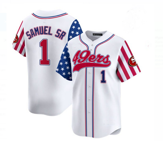 SF. 49ers #1 Deebo Samuel Sr Legend Jersey - Scarlet American Baseball Jerseys