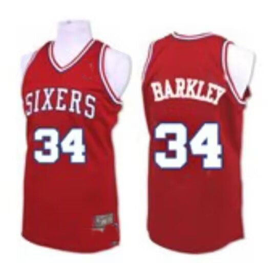 PH.76ers #34 Charles Barkley Red 1989-90 Charles Barkley Stitched American Basketball Jersey