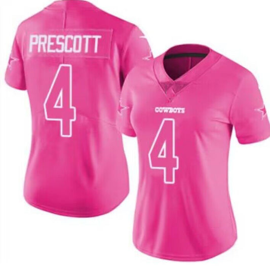 D.Cowboys #4 Dak Prescott Pink Game Jersey Stitched American Football Jerseys
