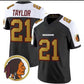 W.Redskins #21 Sean Taylor Throwback Vapor Black Gold Trim Jersey – All Stitched American Football Jerseys