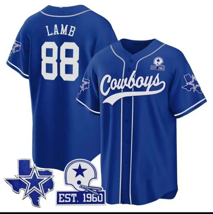 Cowboys #88 CeeDee Lamb Royal Texas Patch Baseball Jersey – All Stitched Baseball Jersey