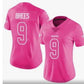 NO.Saint #9 Drew Brees Pink Stitched Limited Rush Fashion Stitched American Football Jerseys