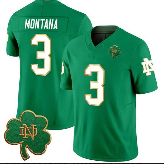 #3 MONTANA Green Replica Football Stitched American College Jerseys