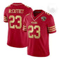 SF.49ers #23 Christian McCaffrey Red 75th Scarlet Game Player Jersey Stitched American Football Jerseys