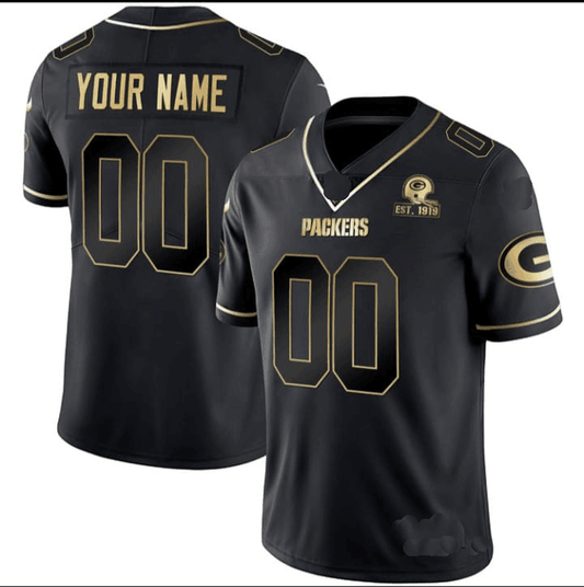 Custom GB.Packers Home Patch Gold Vapor – All Stitched Football Jerseys