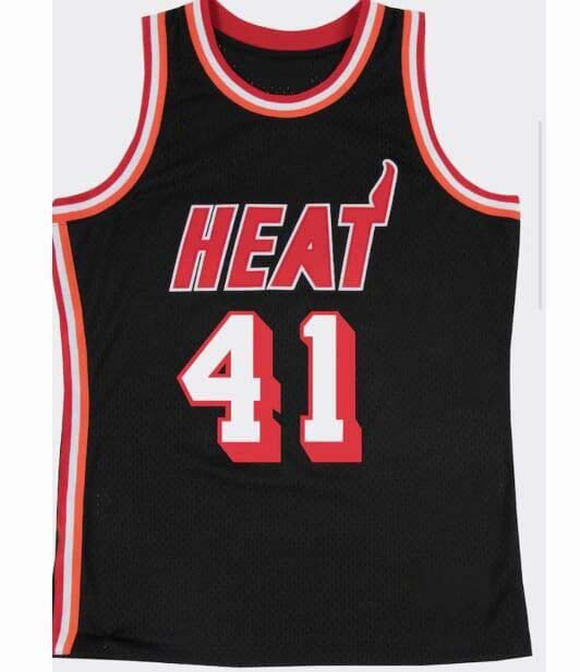 M.Heat #41 Glen Rice 1994-95 Black Hardwood Classic Swingman Stitched American Basketball Jersey
