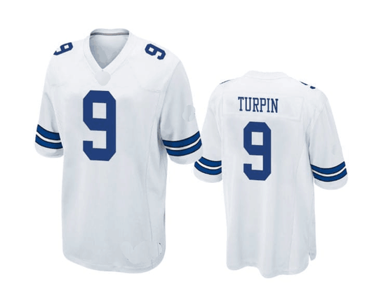 D.Cowboys #9 KaVontae Turpin White Game Team Jersey Stitched American Football Jerseys