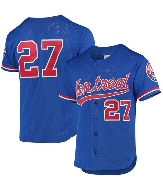 #27 blue Stitches Baseball Jerseys