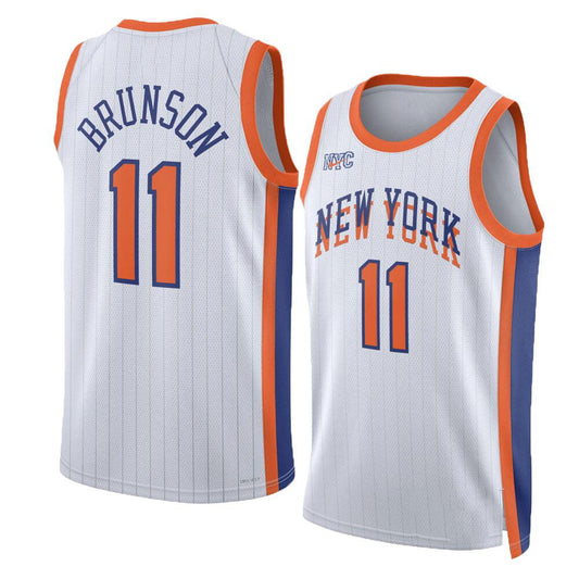 NY.Knicks #11 Jalen Brunson Unisex 2024/25 Swingman Player Jersey - City Edition - White Stitched American Basketball Jersey