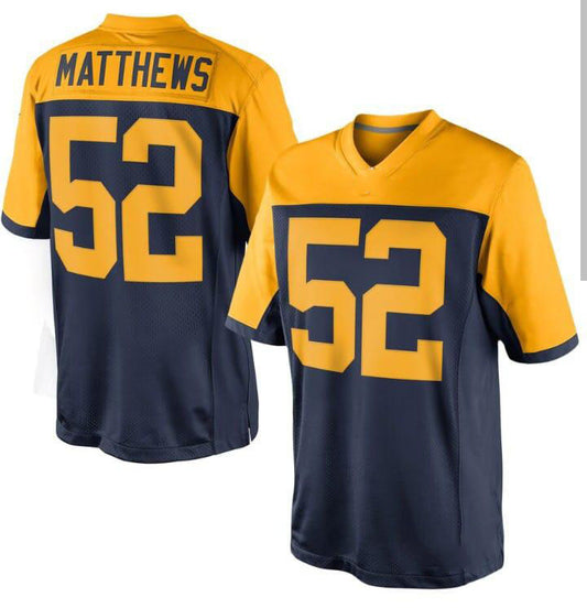 GB.Packers #52 Clay Matthews Navy Blue Limited Alternate Jersey American Football Jerseys