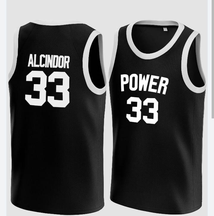 Kareem Abdul-Jabbar #33 Power Memorial Large Black  Stitched American Basketball Jersey