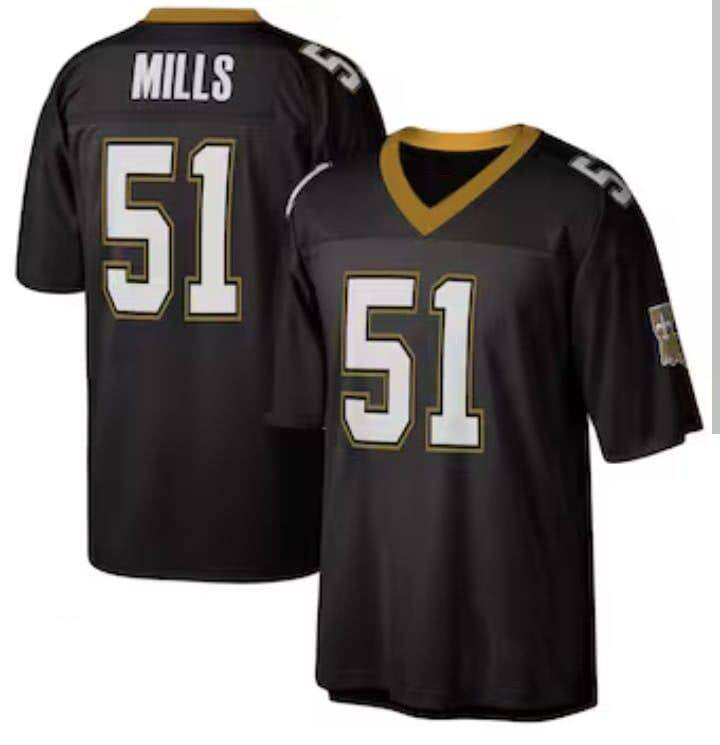 NO.Saints #51 Sam Mills Mitchell & Ness Legacy Stitched American Football Jersey