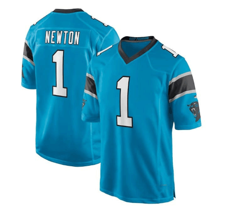 C.Panthers #1 Cam Newton Blue Game Jersey Stitched American Football Jerseys