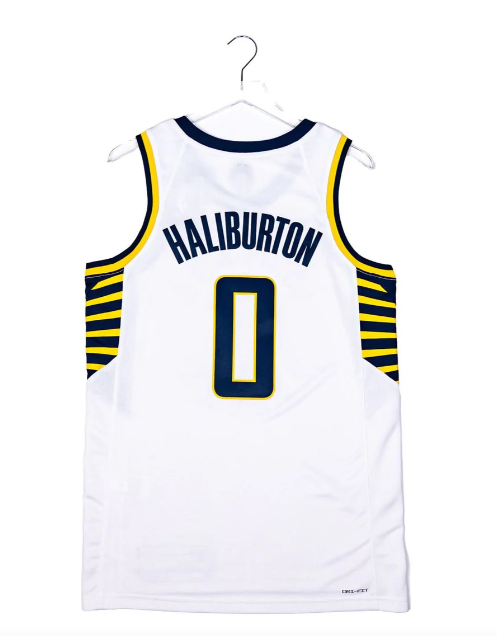 A.Indiana Pacers #0 Tyrese Haliburton Association Swingman Stitched Basketball Jersey