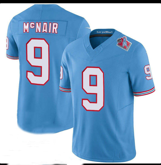T.Titans #9 Steve McNair Light Blue Team Game Stitched American Football Jersey