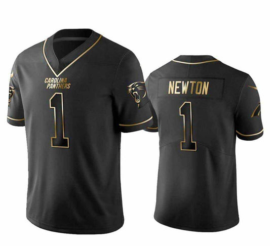 C.Panthers #1 Cam Newton Anniversary Black Stitched American Football Jerseys