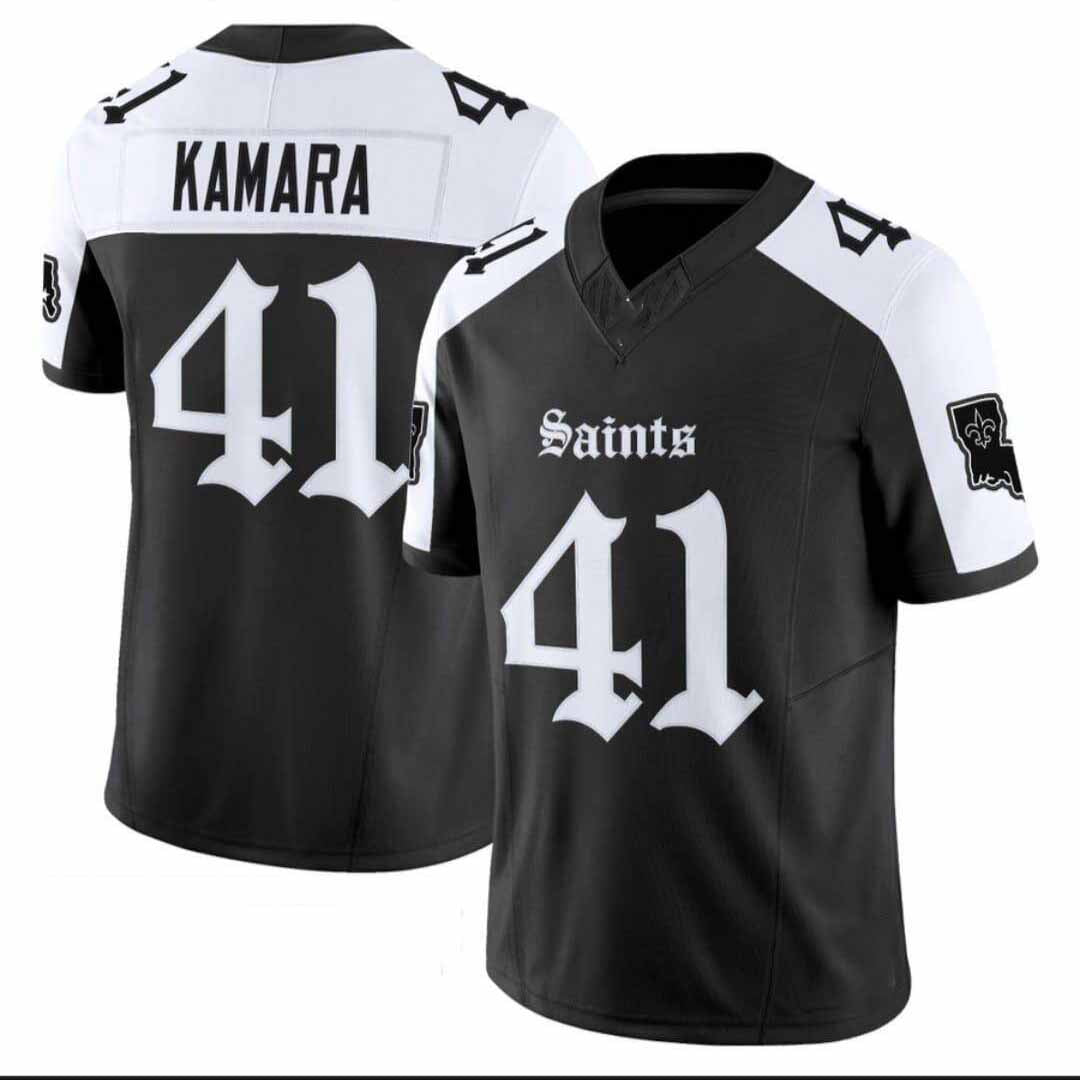 NO.Saints #41 Alvin Kamara Gothic Lone Star Edition' Vapor Limited Jersey - All Stitched American Football Jerseys